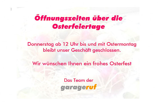 Öffnungszeiten über die Osterfeiertage