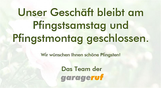 Öffnungszeiten über Pfingsten