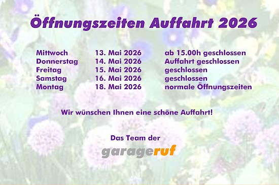 Auffahrt 2026